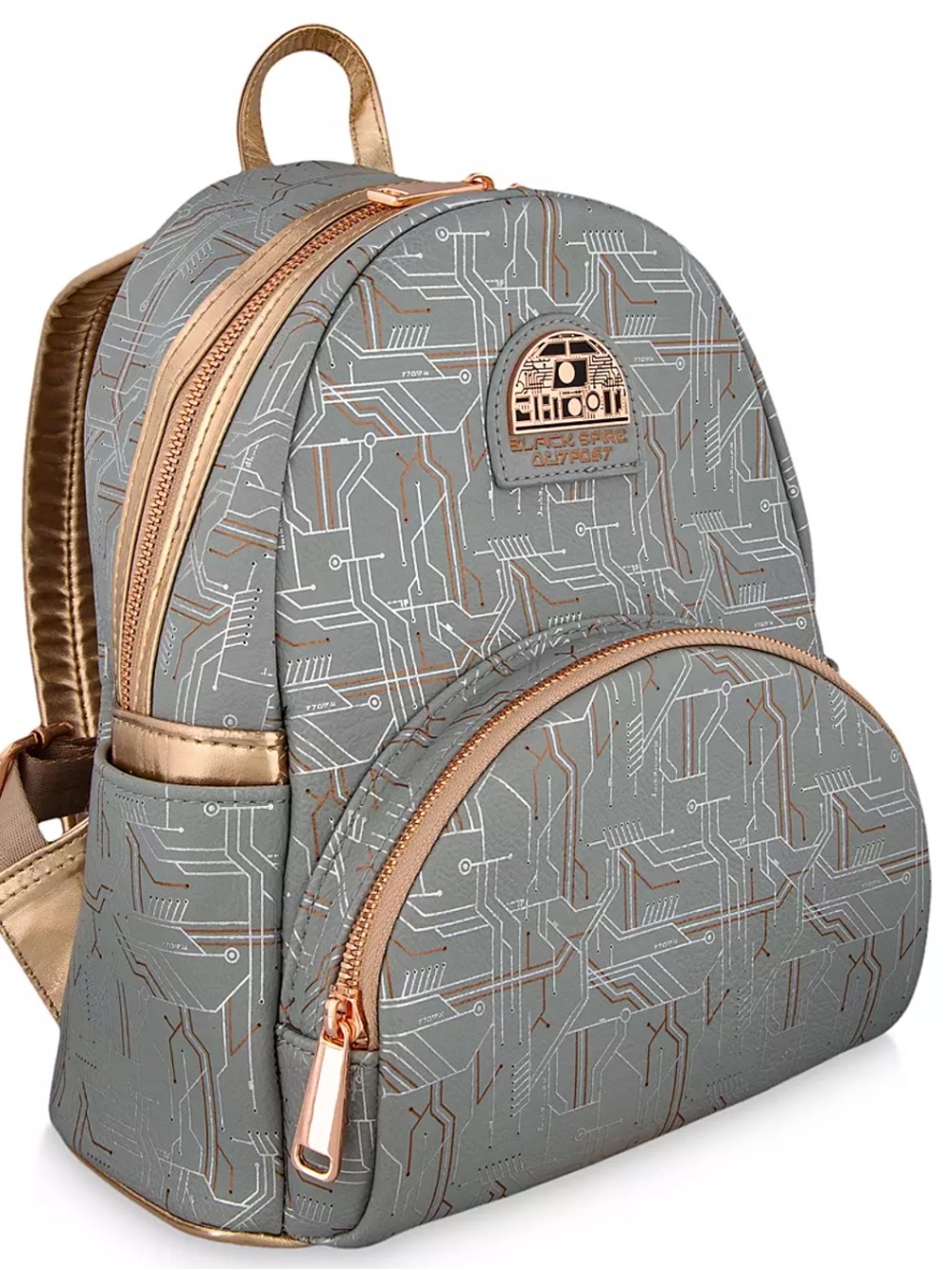 Loungefly Star Wars R2-D2 Circuit Mini Backpack - Gray & Rose Gold Accents